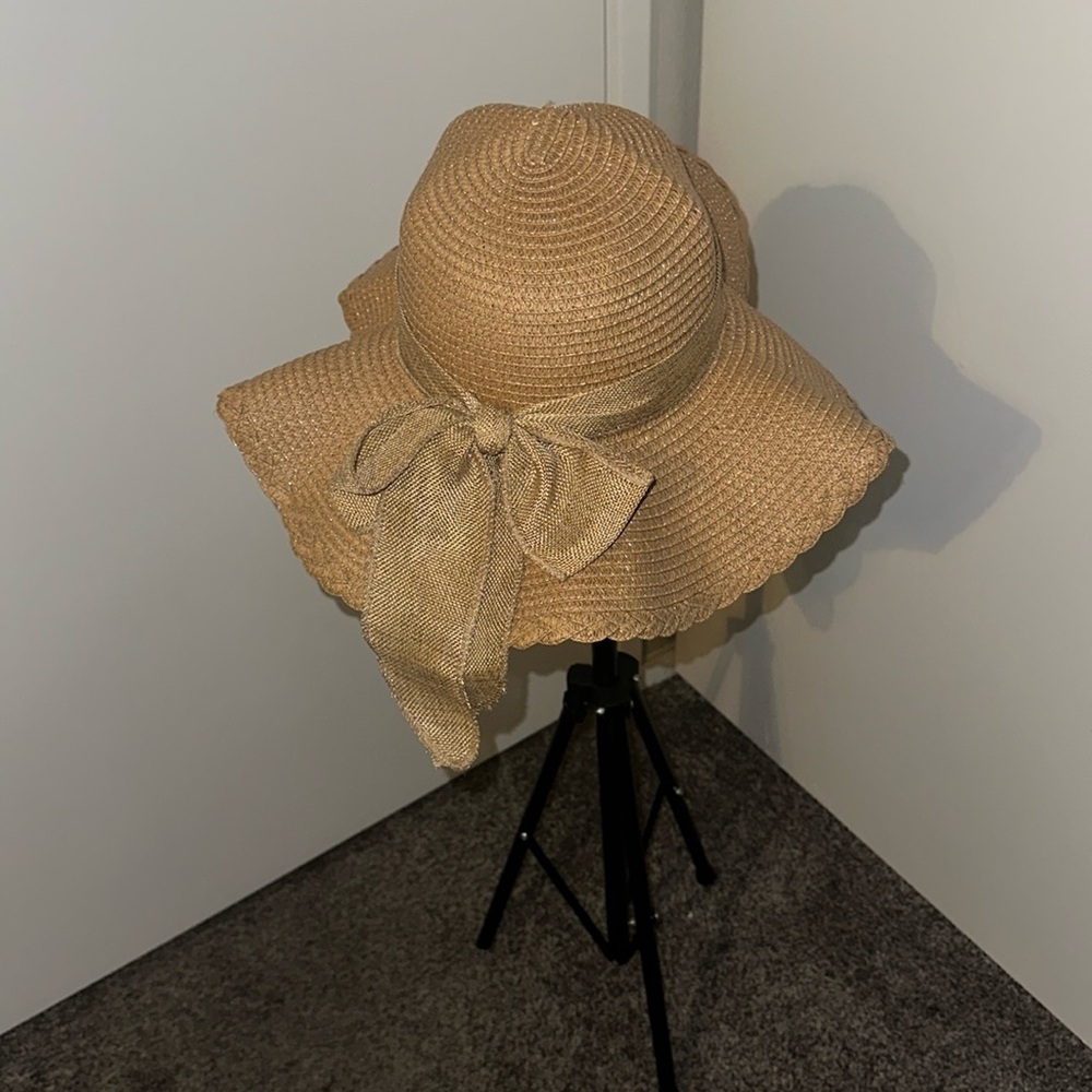 Linen Sun Hat With Bowknot